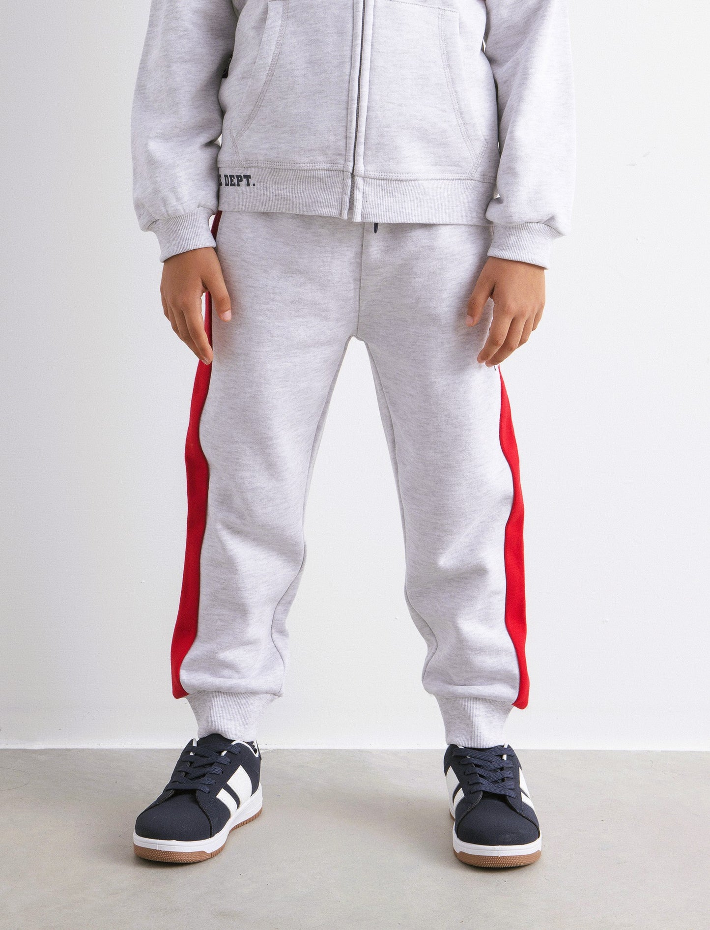 Jogger con bandina laterale - Grigio mel.