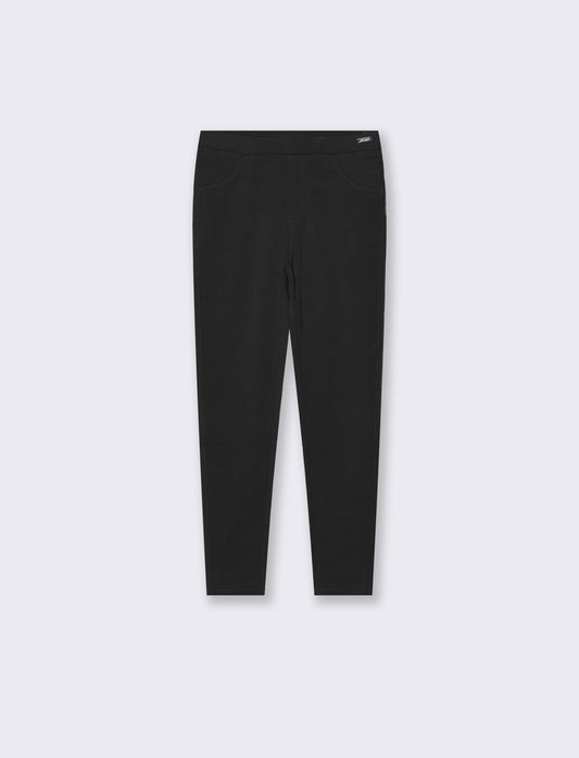 Leggings in felpa elastica. - Nero