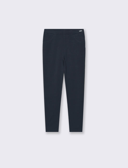 Leggings in felpa elastica. - Blu