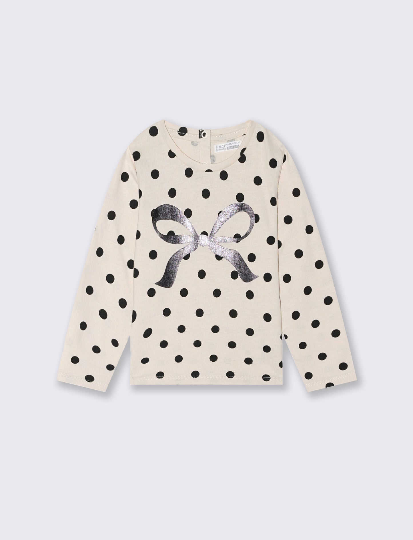 T shirt con fantasia e stampa - Beige