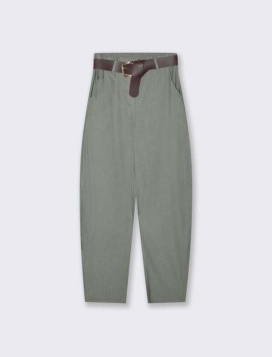Pantaloni Dritti con Tasche e Cintura - Ve.milit.