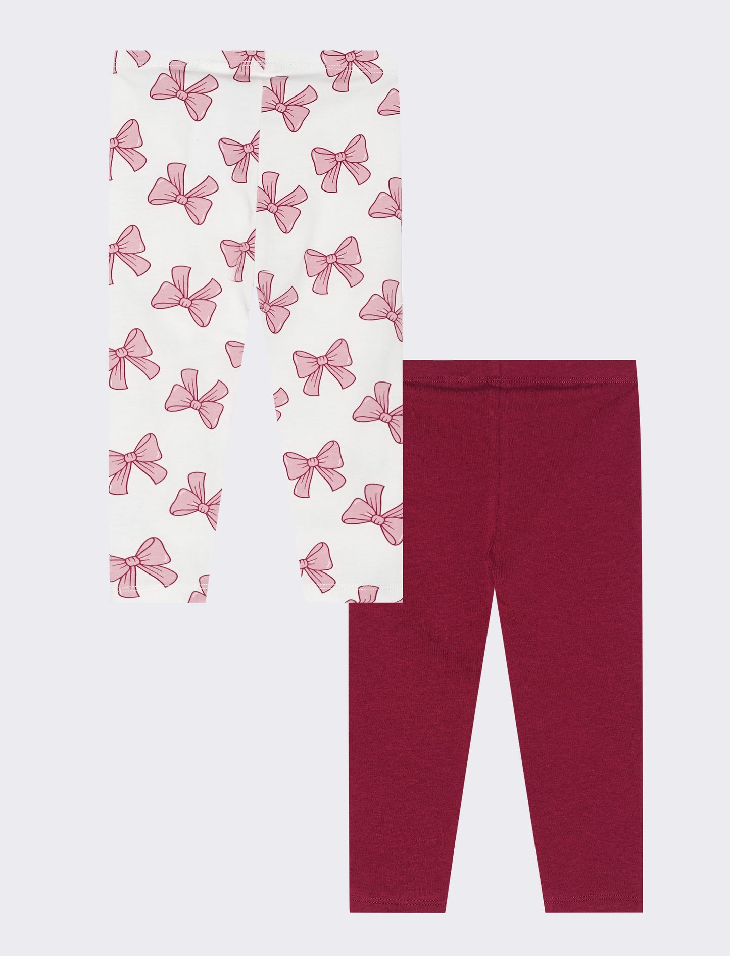 Pack 2 leggins in cotone - Rosso amarena