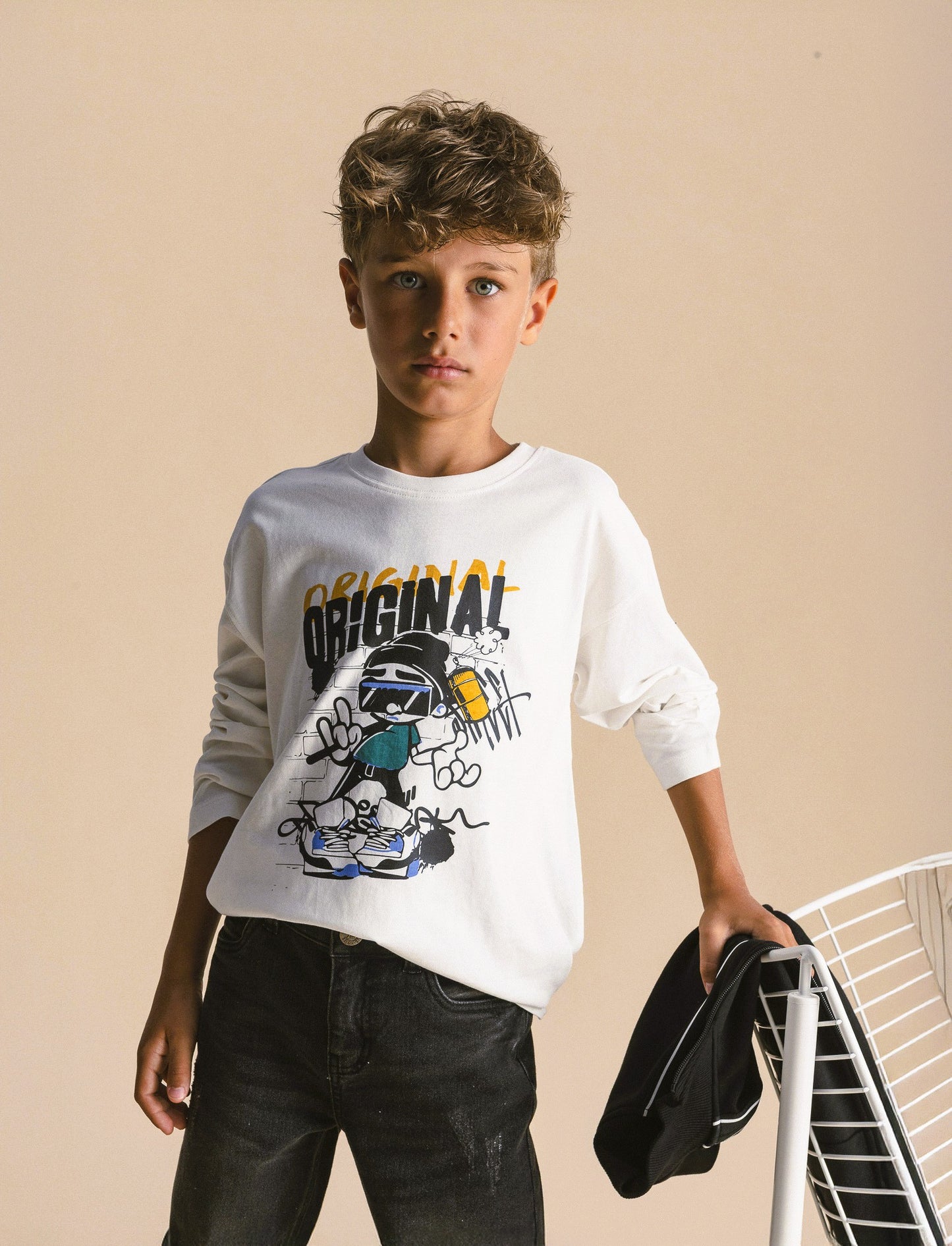 T-shirt maniche lunghe - Bianco sporco