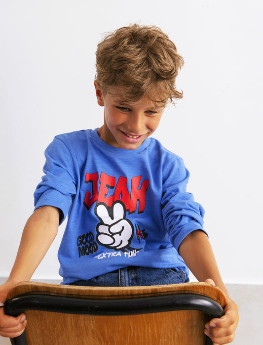 T-shirt maniche lunghe - Blu oceano