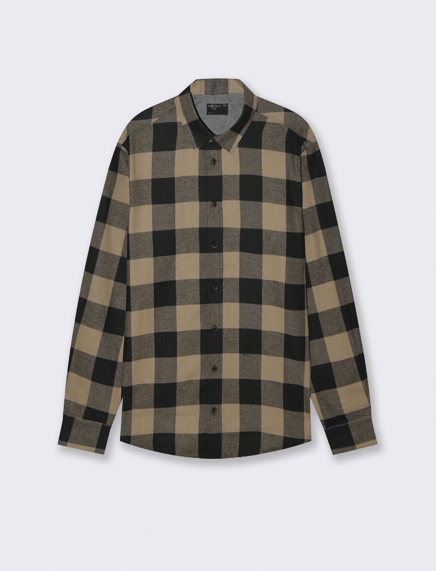 CAMICIA A QUADRI IN FLANELLA - Verde kaki