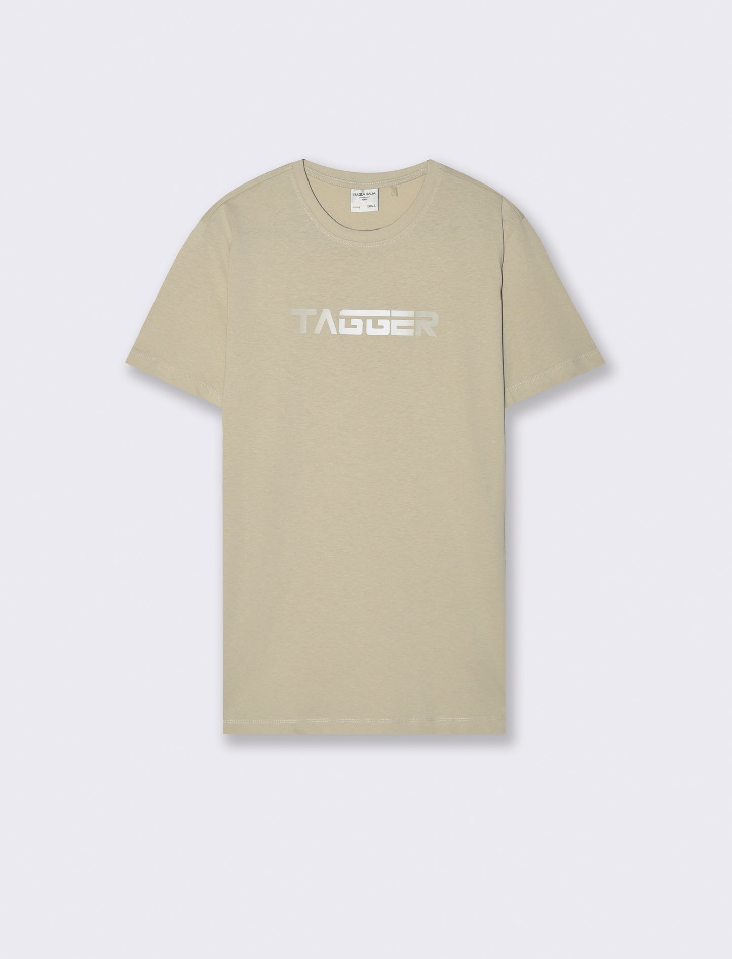 T-SHIRT IN COTONE CON STAMPA DEGRADE' - Grigio ghiaccio