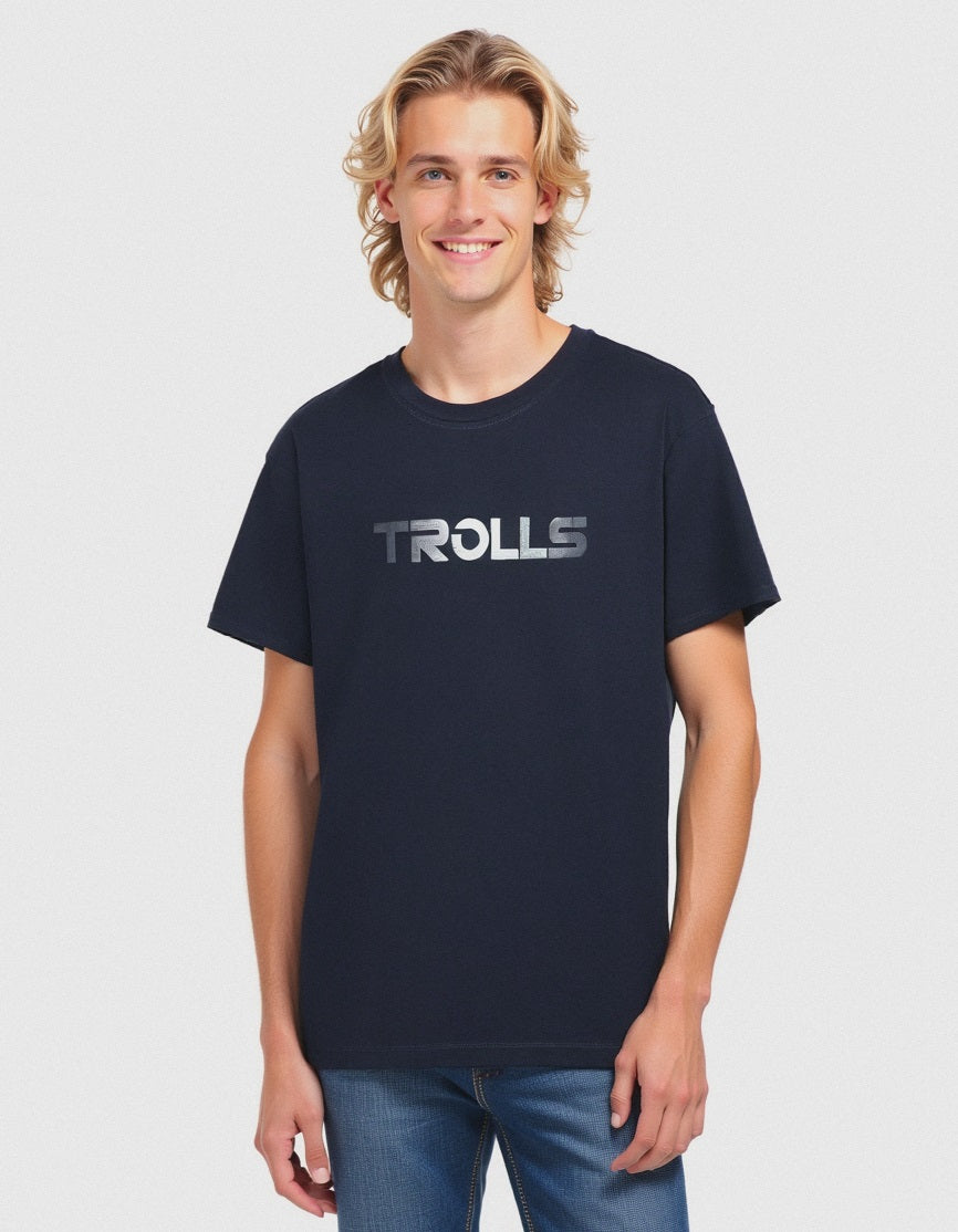 T-SHIRT IN COTONE CON STAMPA DEGRADE' - Blu scuro