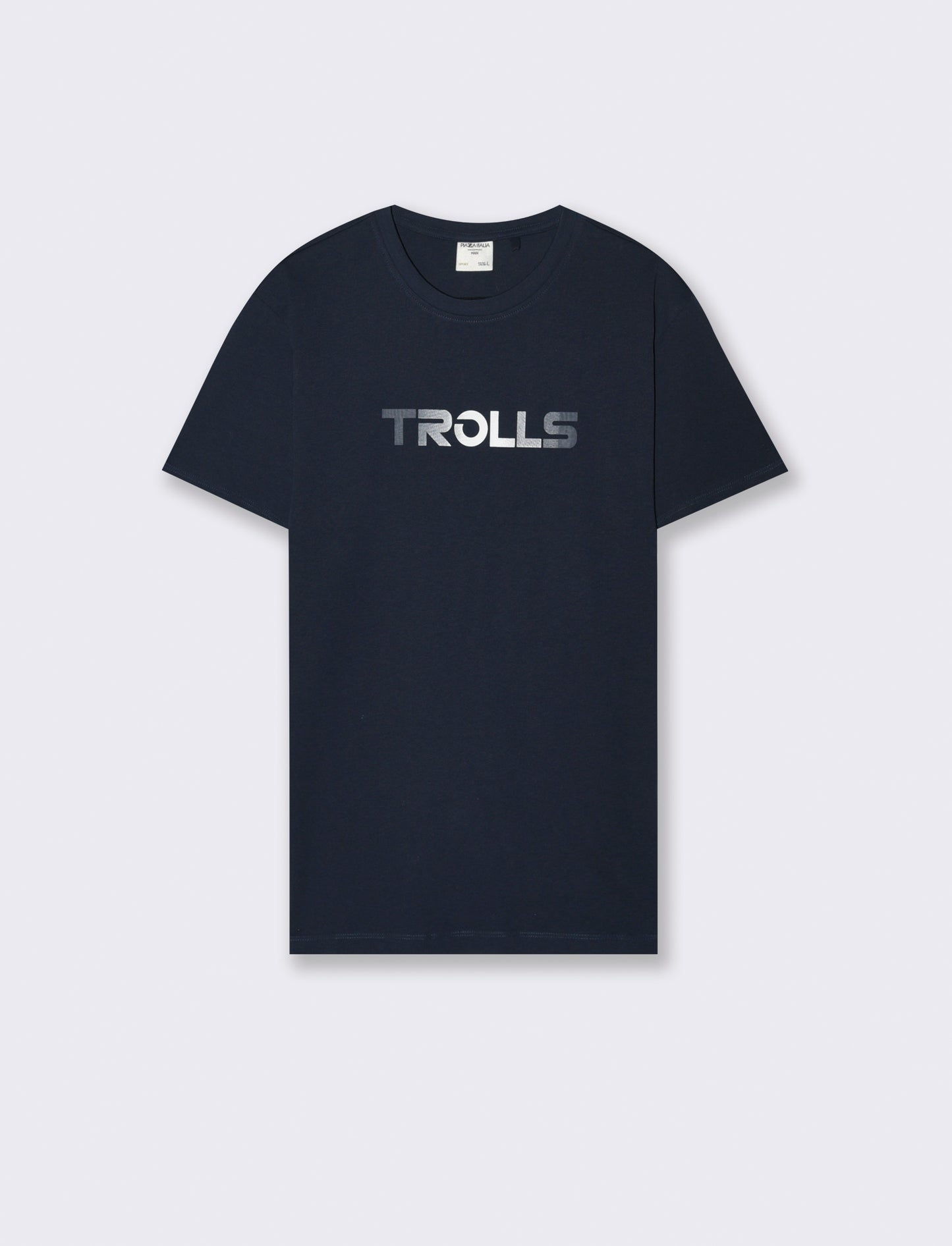 T-SHIRT IN COTONE CON STAMPA DEGRADE' - Blu scuro