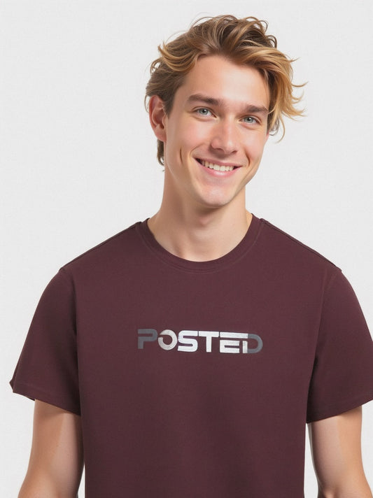 T-SHIRT IN COTONE CON STAMPA DEGRADE' - Bordeaux