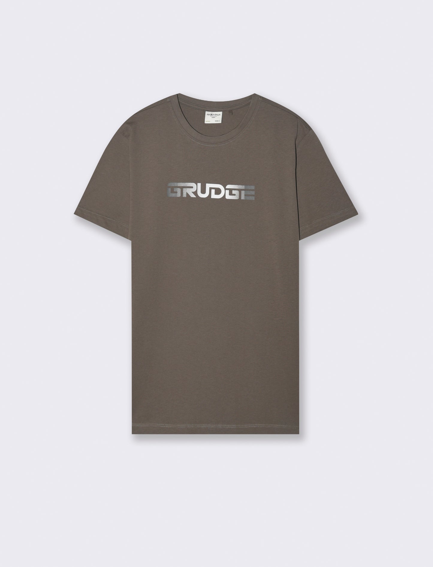 T-SHIRT IN COTONE CON STAMPA DEGRADE' - Grigio piombo
