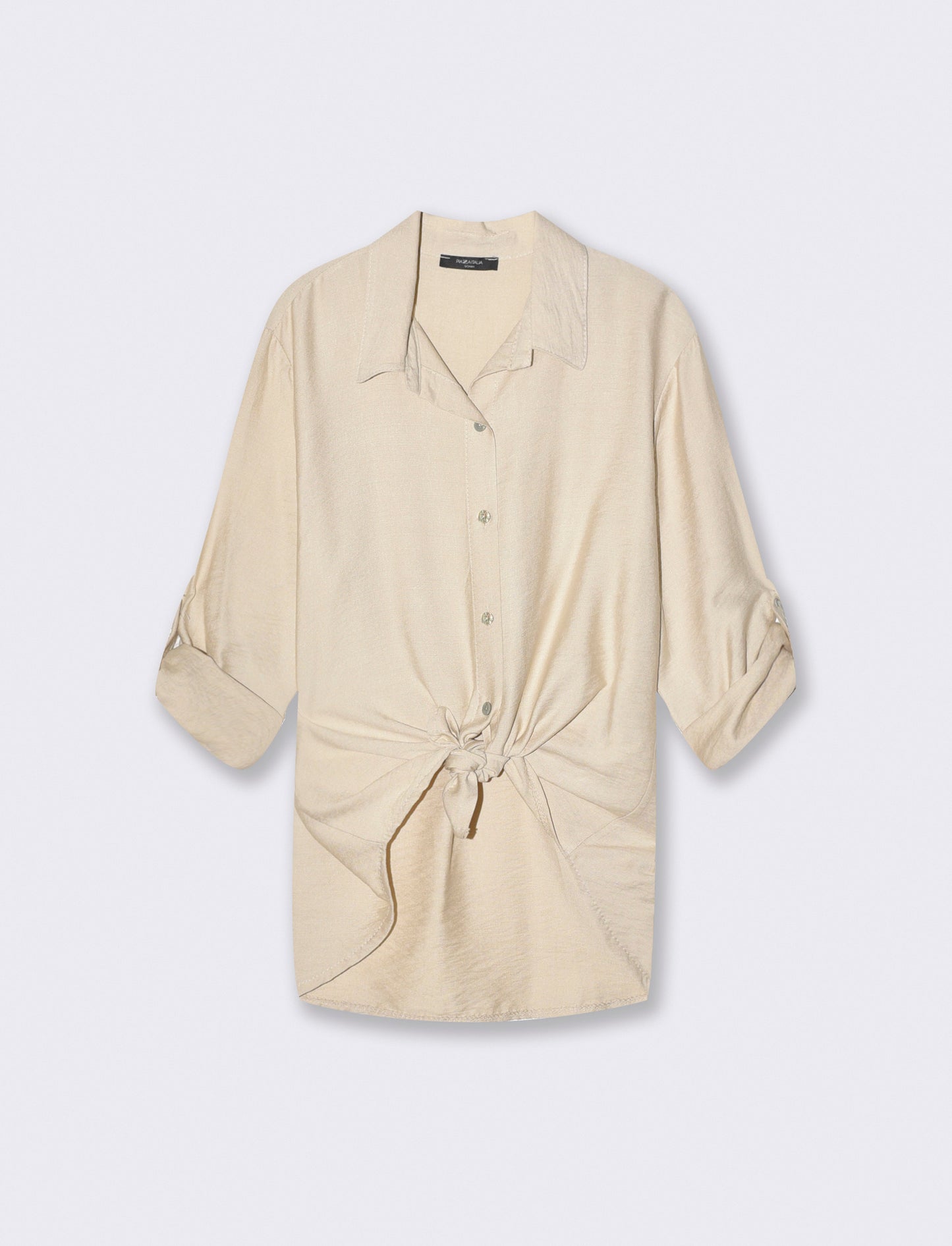 Soft three-quarter shirt - Beige