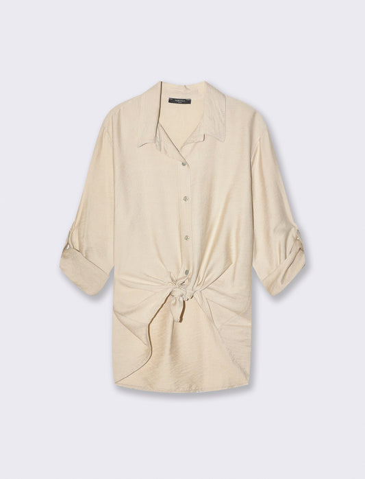 Camicia morbida a tre quarti - Sabbia
