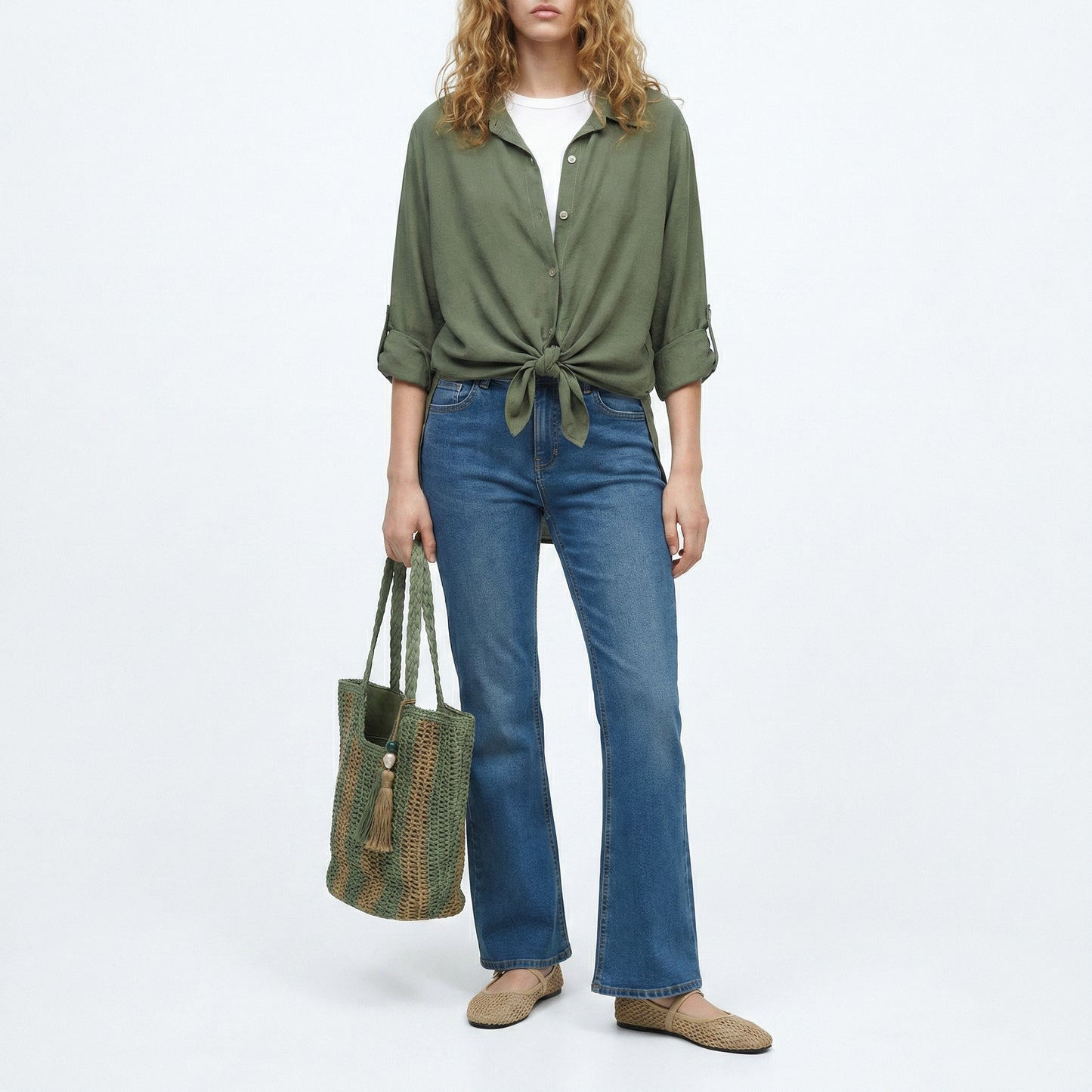 Soft three-quarter shirt - Green