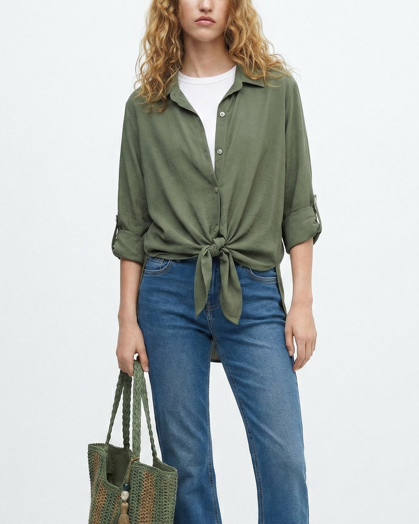Soft three-quarter shirt - Green