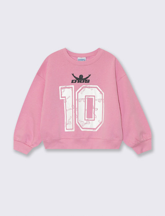Sporty sweatshirt for girls with D1OS print - Pink