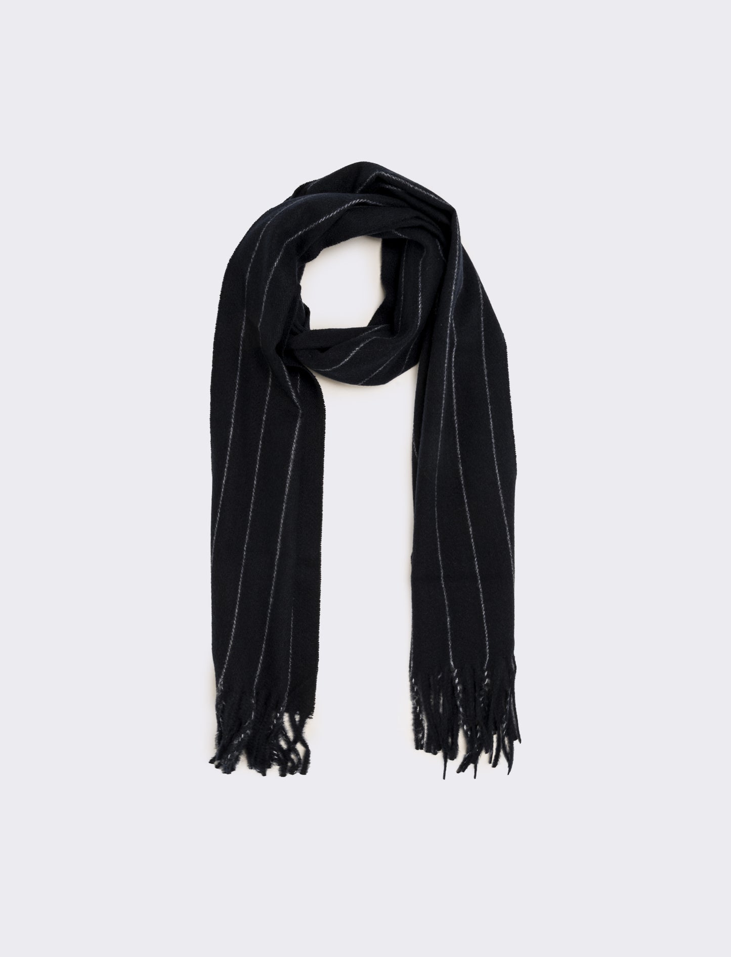 Sciarpa uomo a righe con frange - Blu