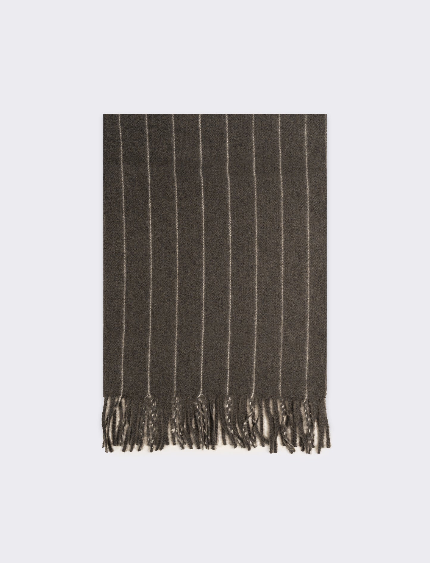 Sciarpa uomo a righe con frange - Grigio