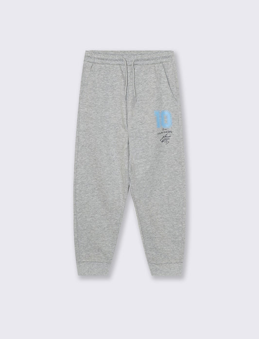 Cotton Joggers D10S with Elastic Waistband - Grey