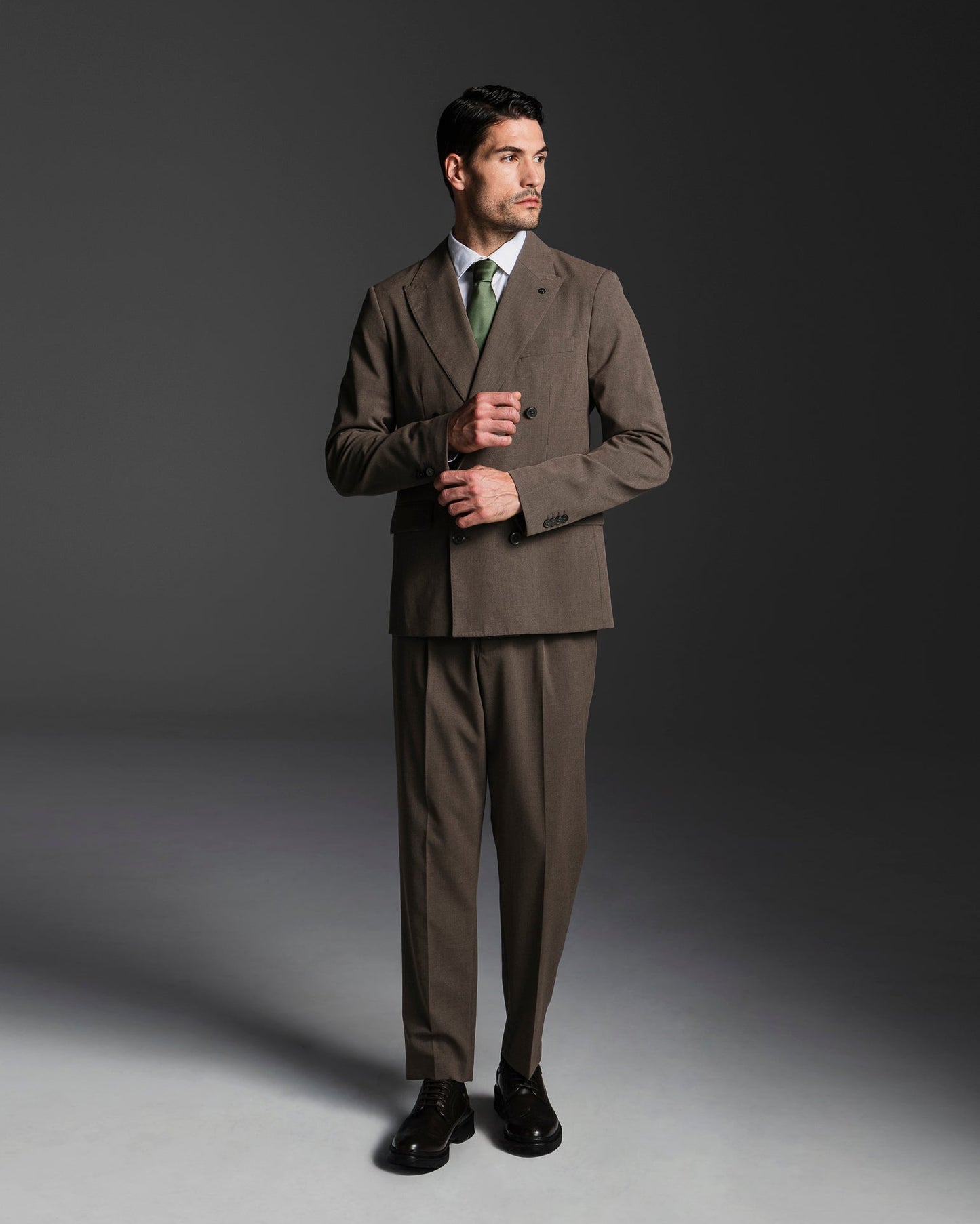 BLAZER DOPPIOPETTO DA COMPLETO FORMAL FIT - Grigio fango