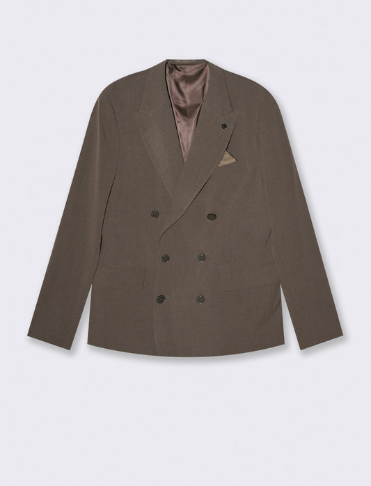 BLAZER DOPPIOPETTO DA COMPLETO FORMAL FIT - Grigio fango