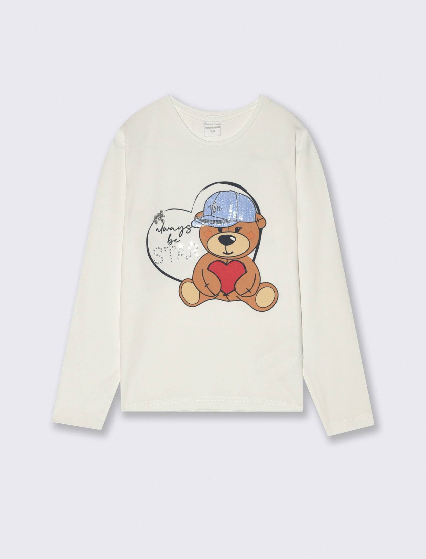 Tshirt da bambina orso - Bianco sporco