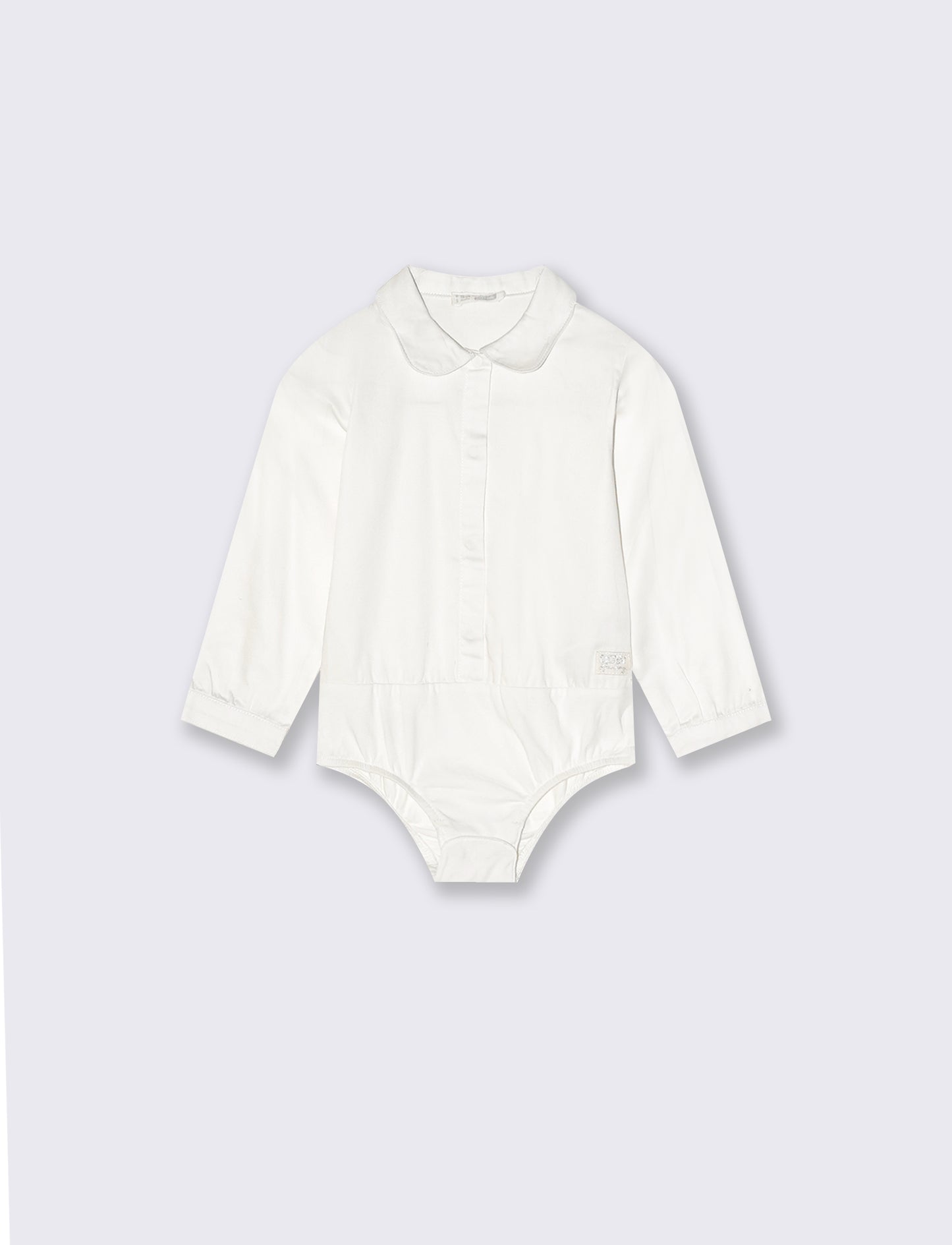 Body con colletto ondulato - Bianco panna