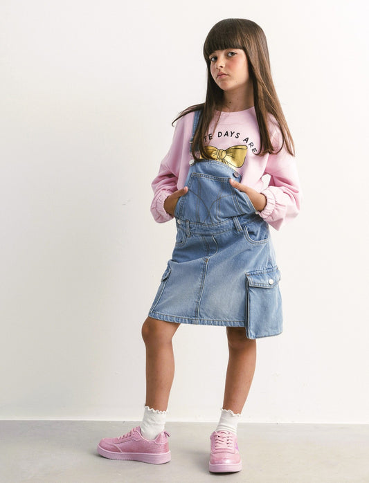 Salopette in denim gonna - Denim