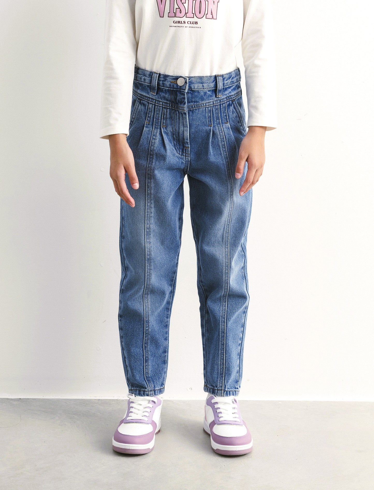 Jeans mom fit da bambina - Denim