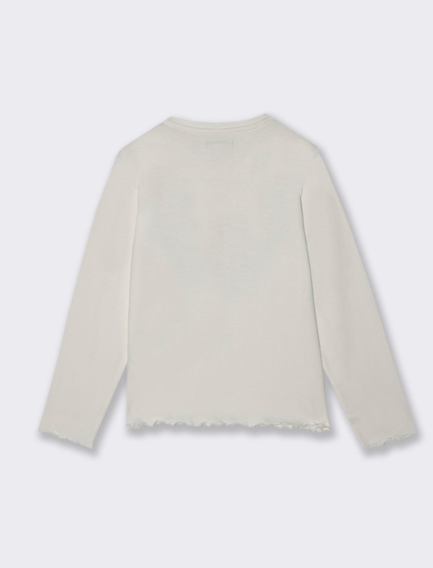 T-shirt orlo ondulato - Bianco sporco