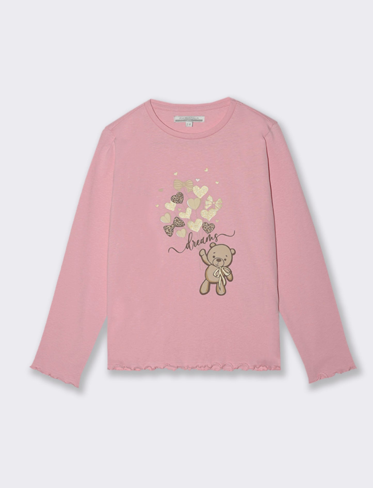 T-shirt orlo ondulato - Rosa