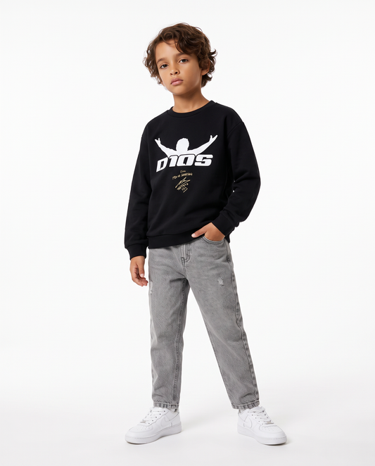 Crewneck sweatshirt with D10S print - Black