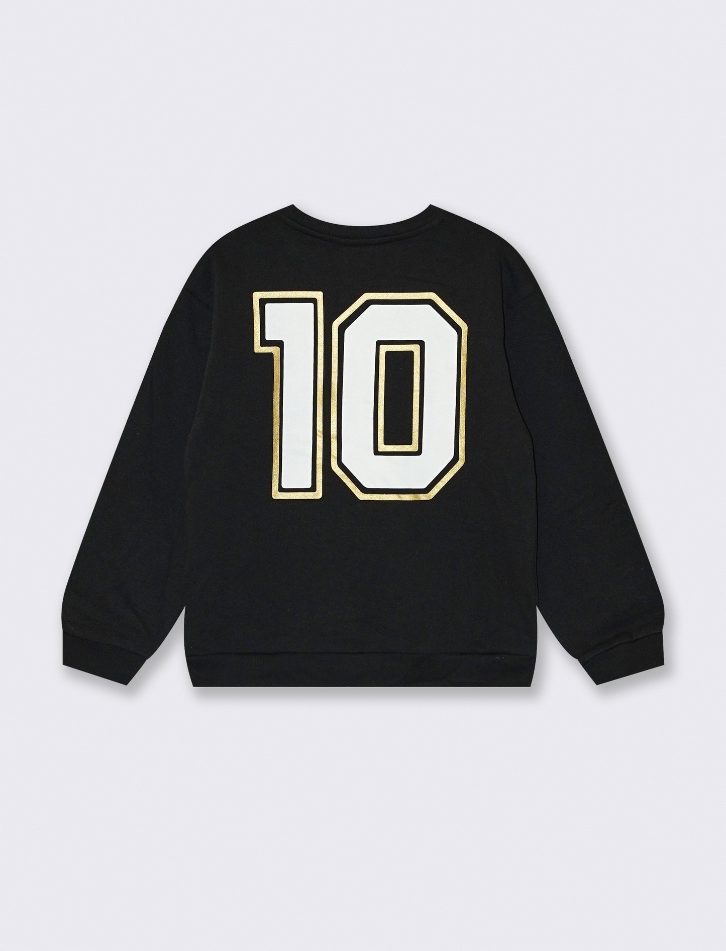 Felpa girocollo con stampa D10S - Nero