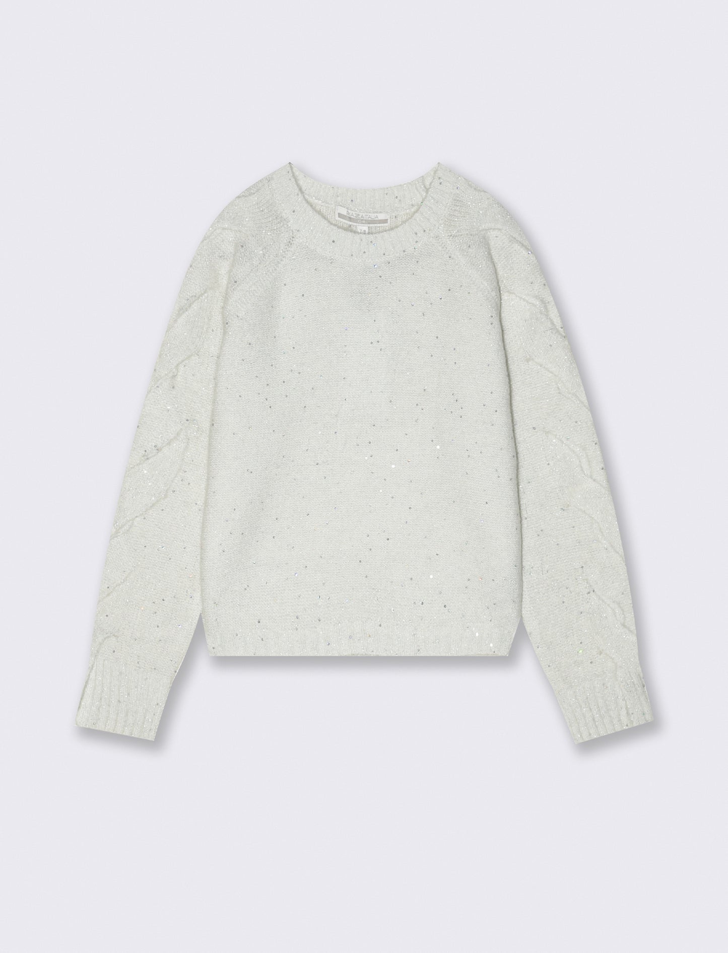 Maglia con micropaillettes - Bianco sporco