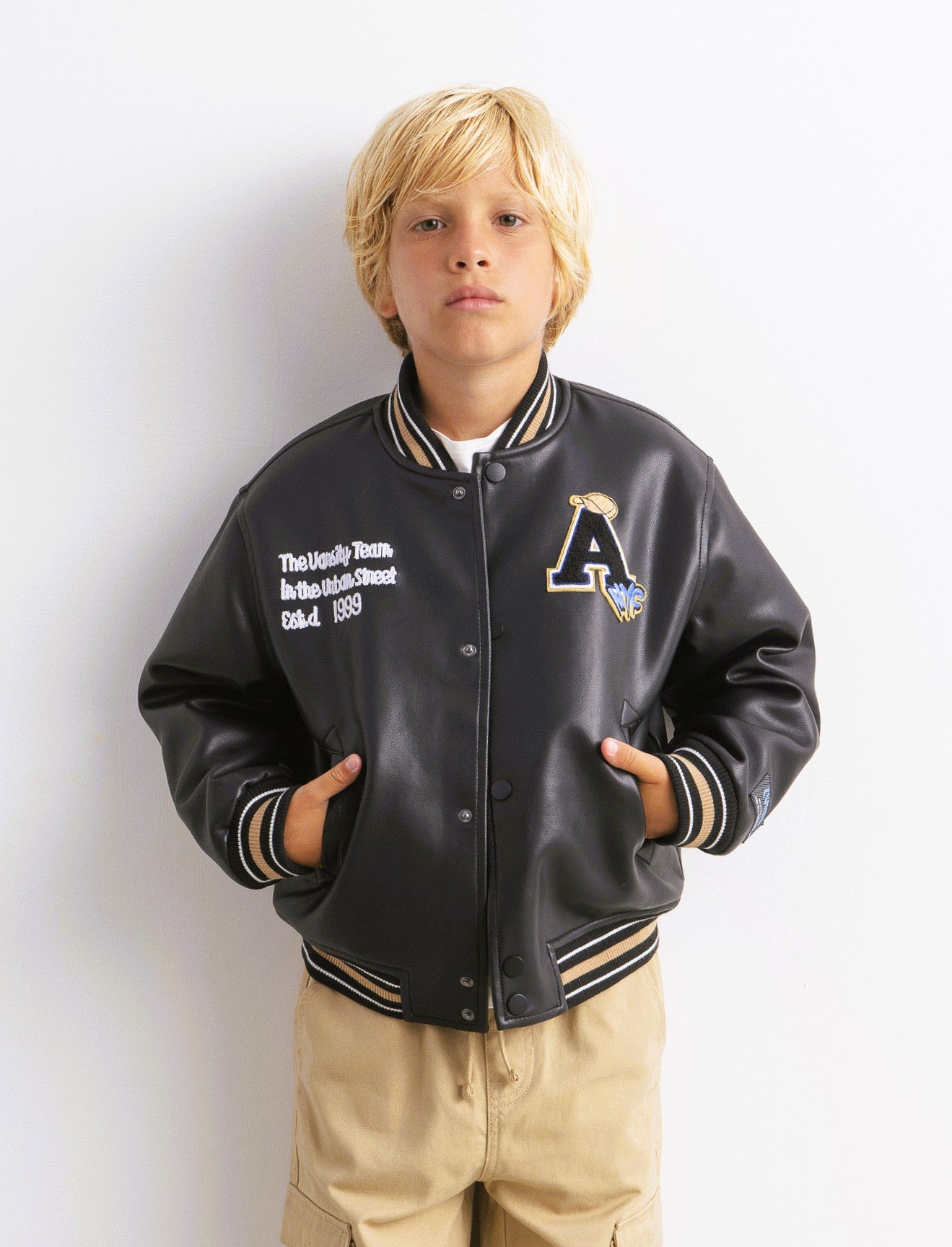 Giacca stile Varsity - Nero