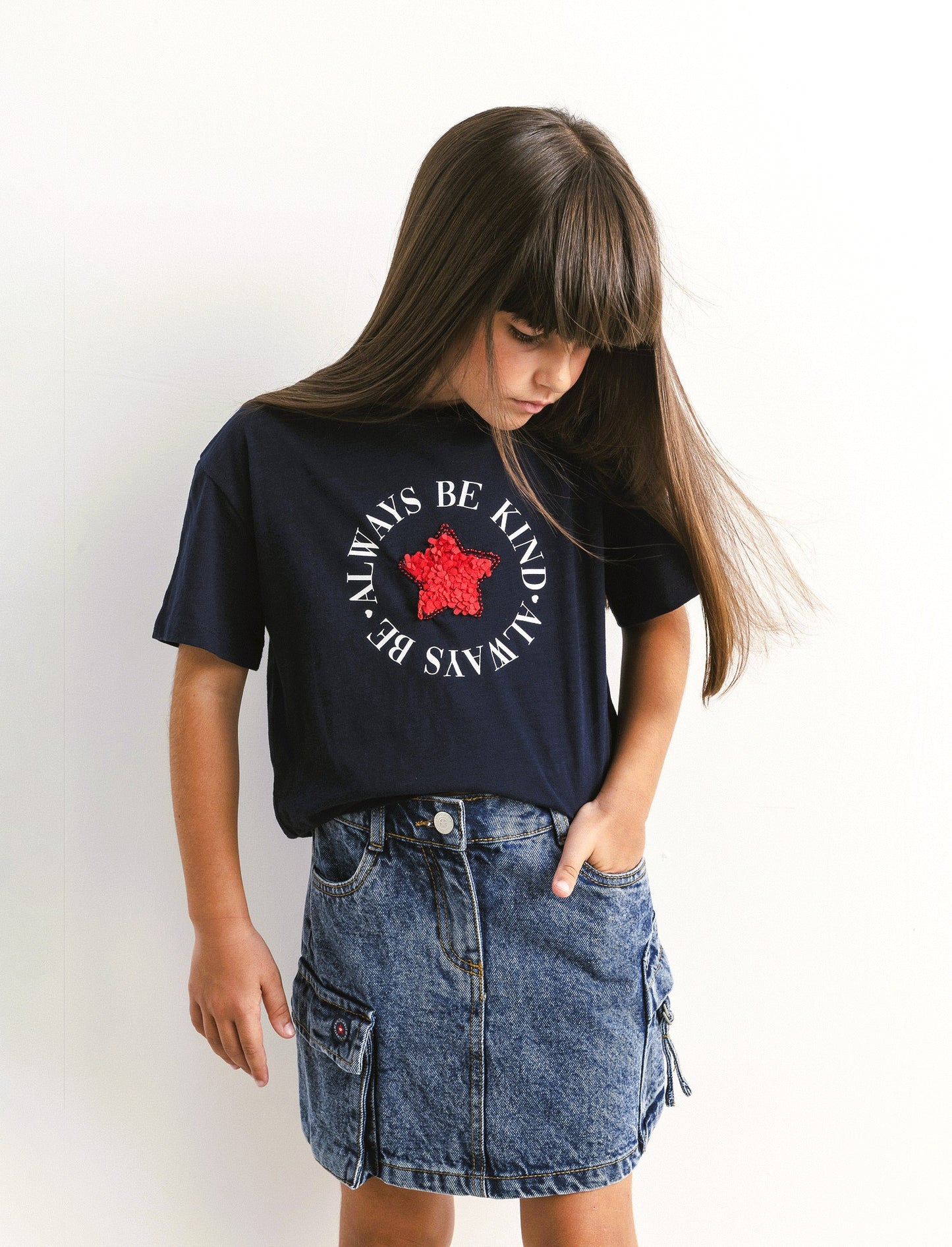 T-shirt mezza manica bambina - Blu