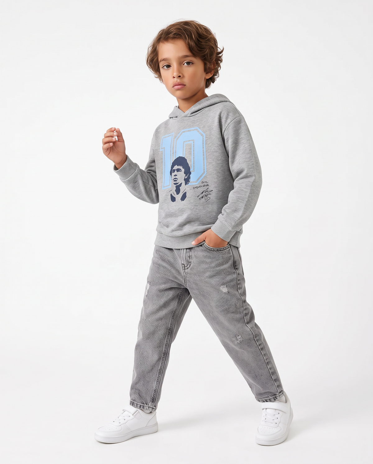 Crewneck sweatshirt with D10S print - Grey