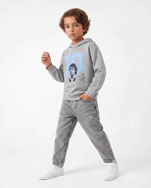 Crewneck sweatshirt with D10S print - Grey