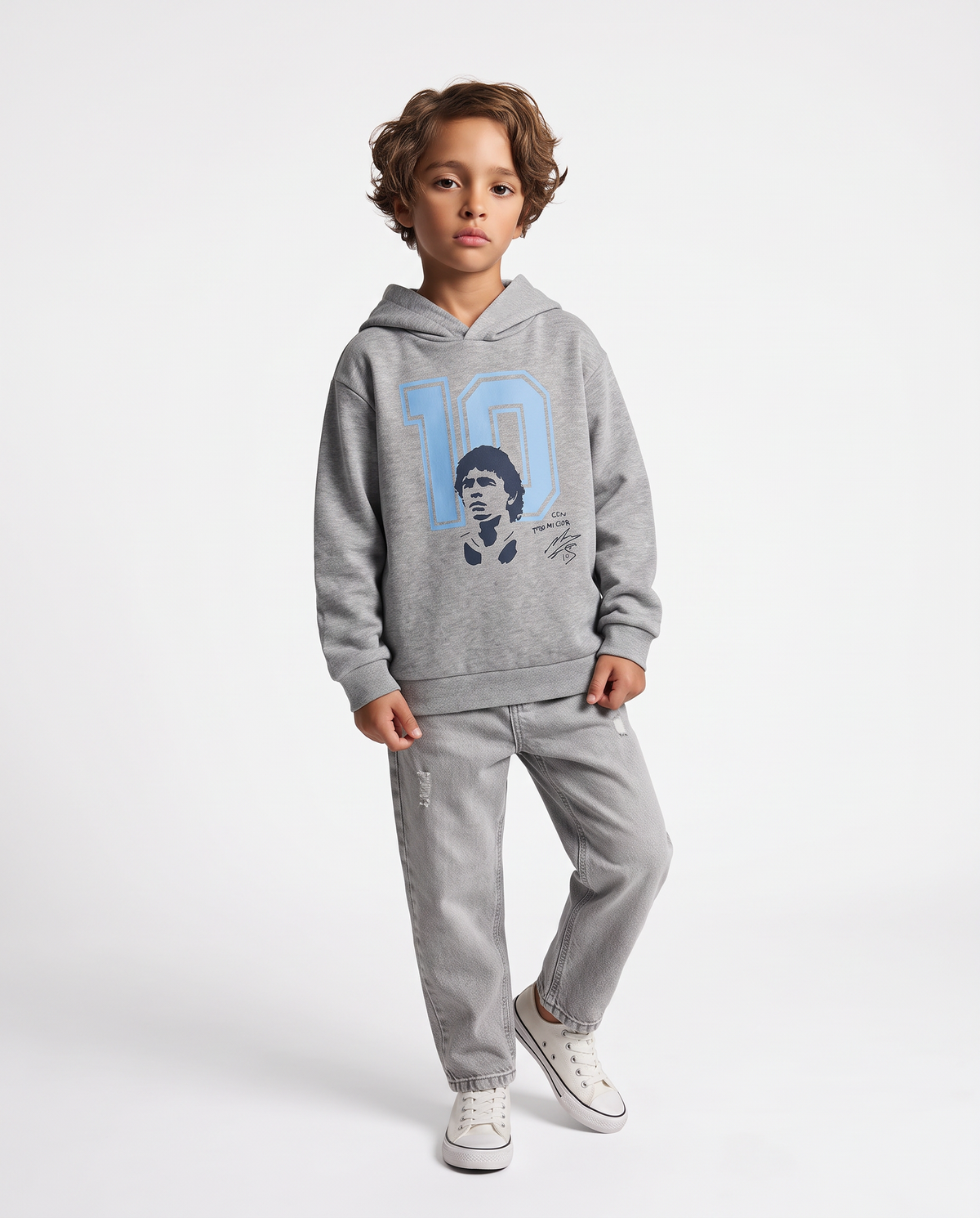 Crewneck sweatshirt with D10S print - Grey