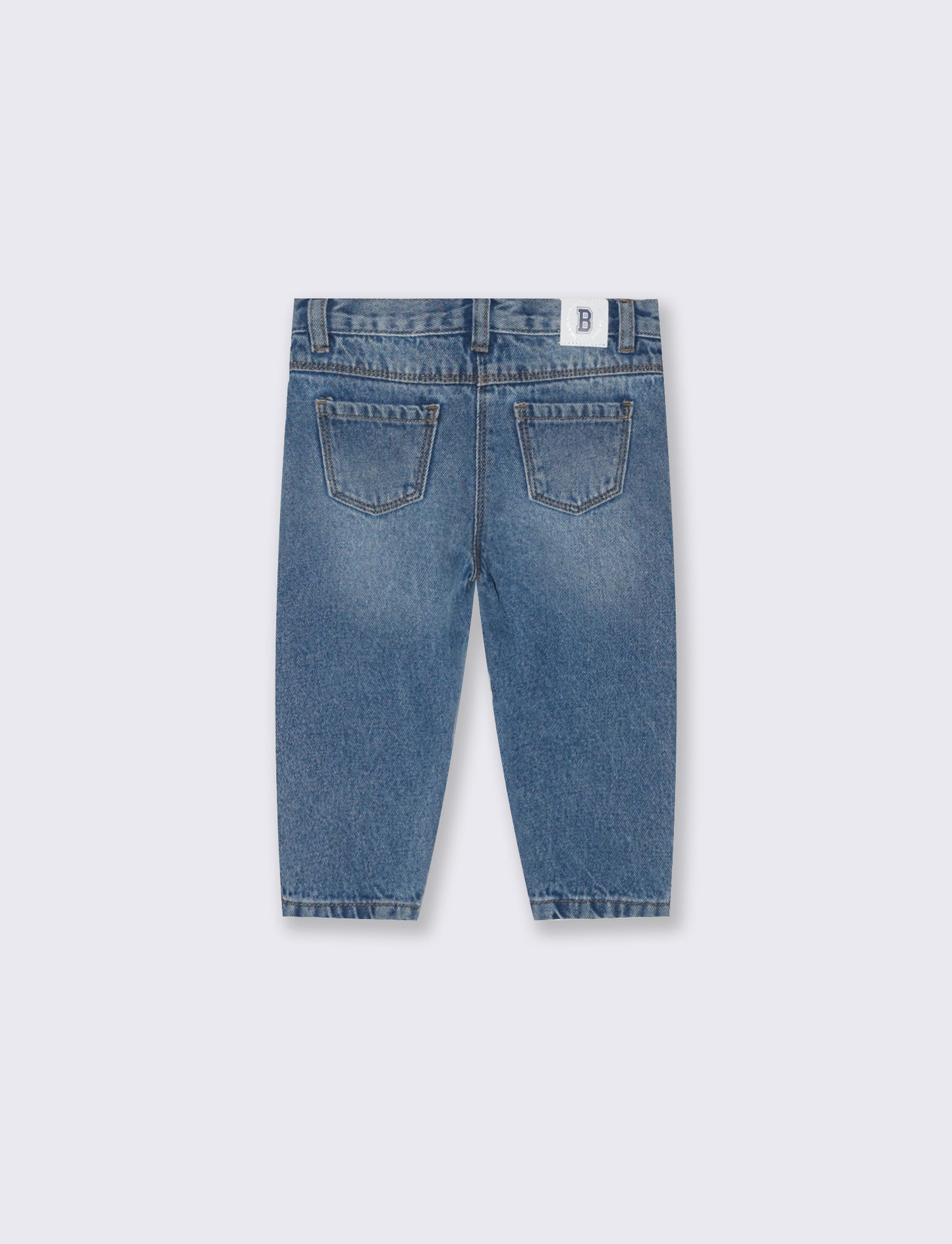 Jeans con impunture e riprese - Denim