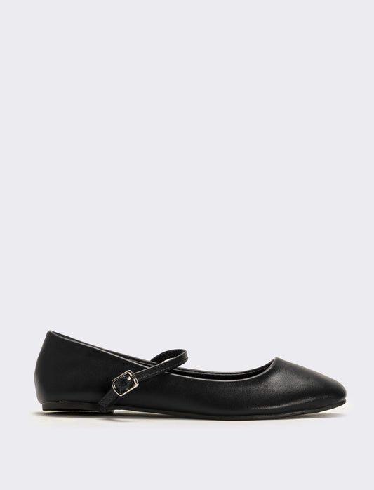 Mary Jane punta quadrata da donna - Nero