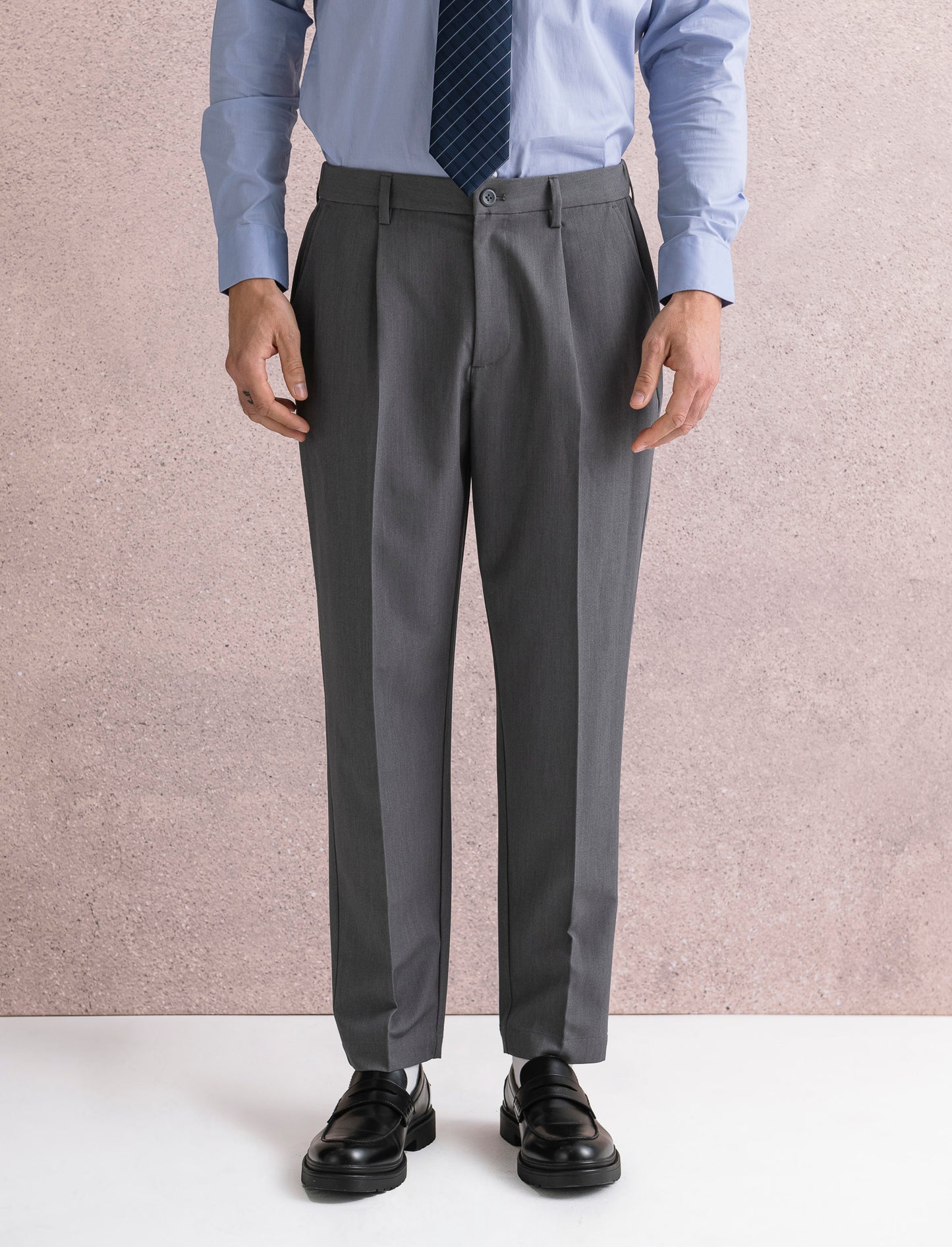 PANTALONI CHINO RELAXED EASY PANT - Grigio mel.