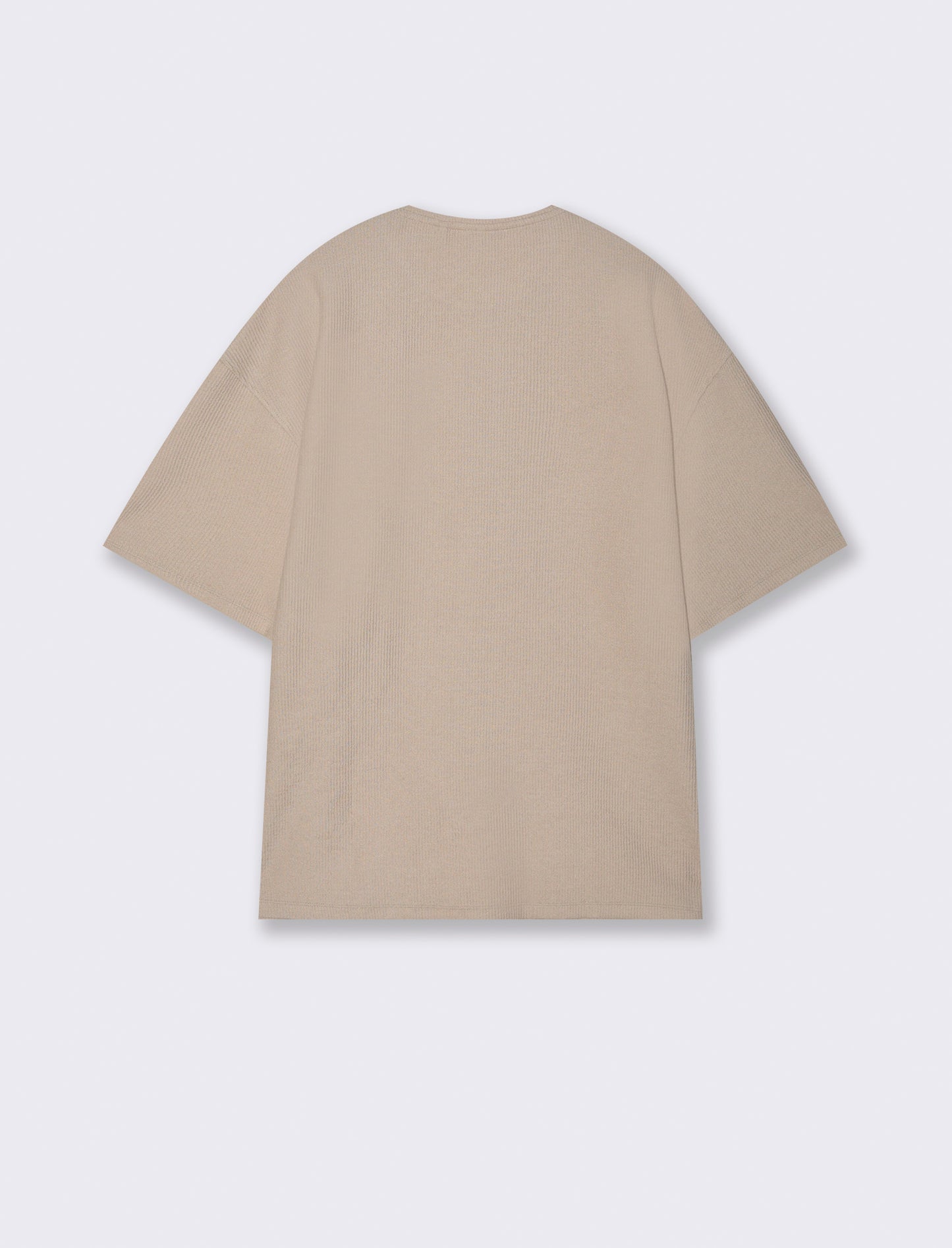 T-SHIRT BOXY FIT EFFETTO MAGLIA - Beige