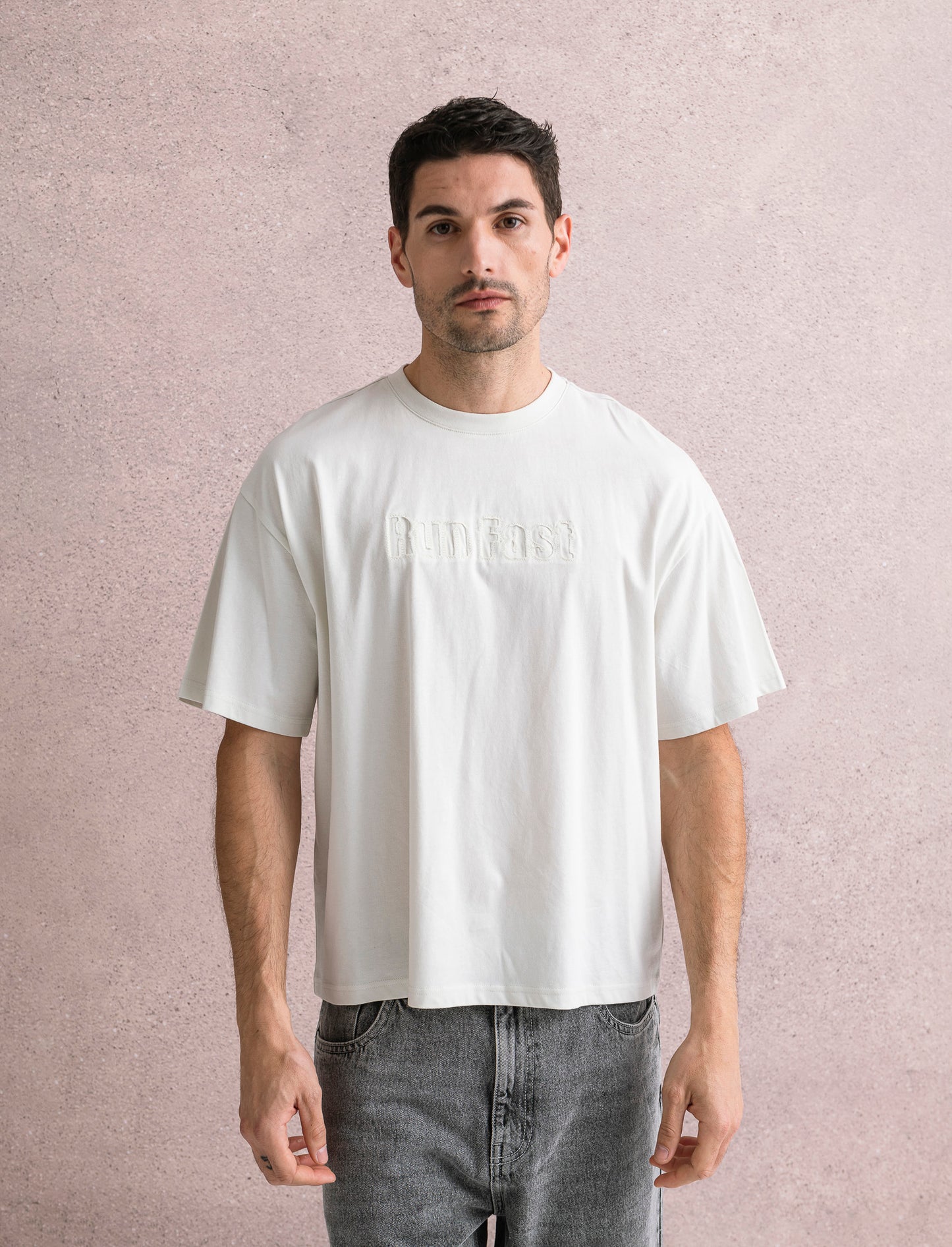 T-SHIRT BOXY FIT EFFETTO MAGLIA - Grigio ghiaccio