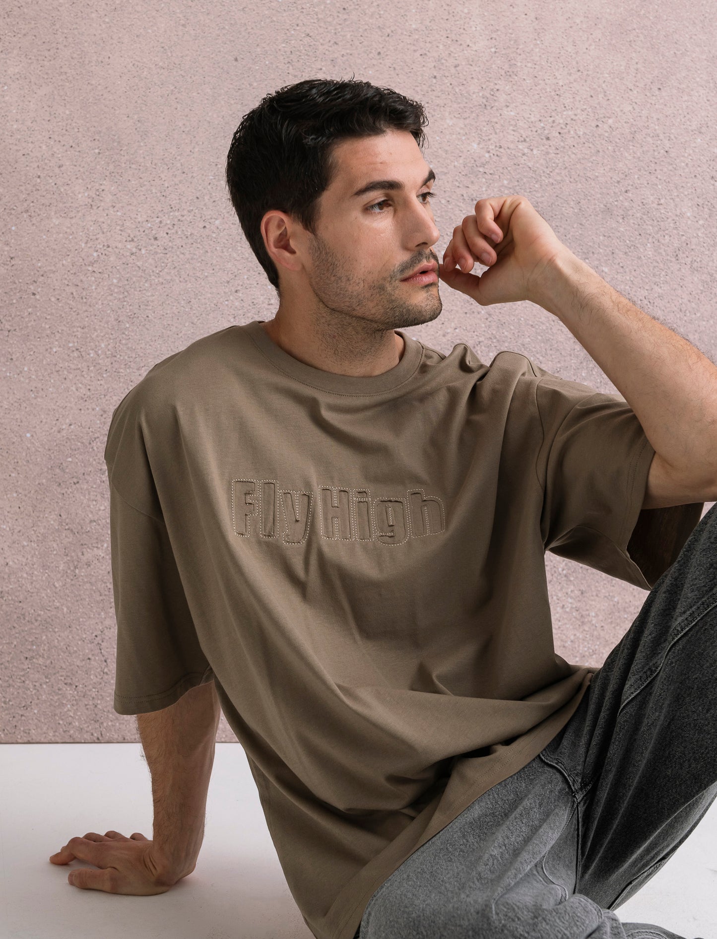 T-SHIRT BOXY FIT EFFETTO MAGLIA - Verde kaki
