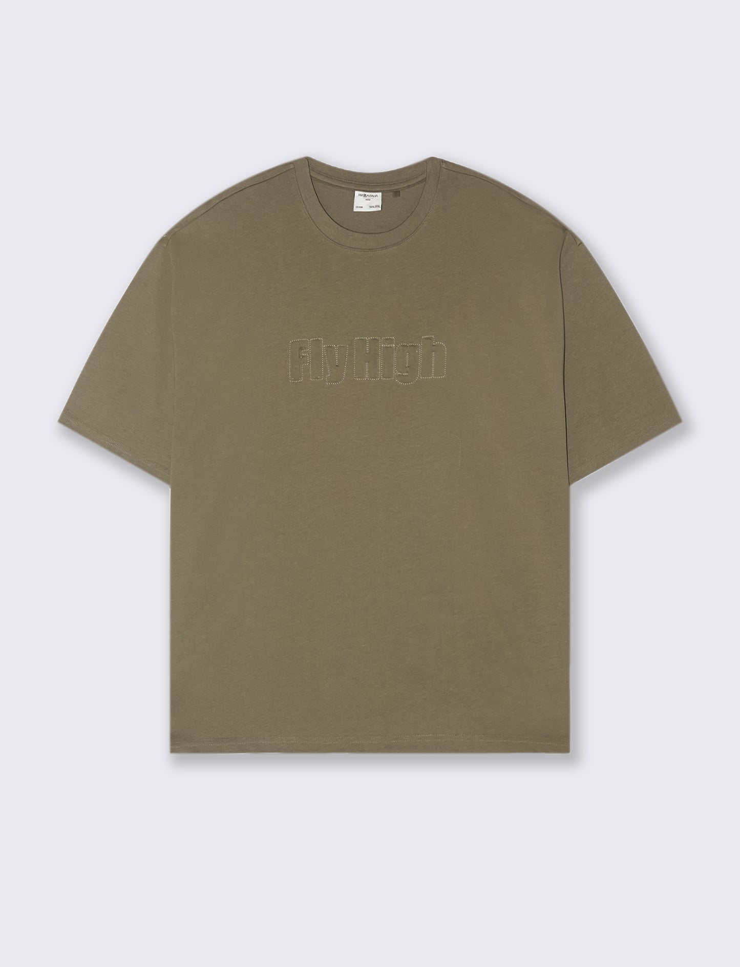 T-SHIRT BOXY FIT EFFETTO MAGLIA - Verde kaki