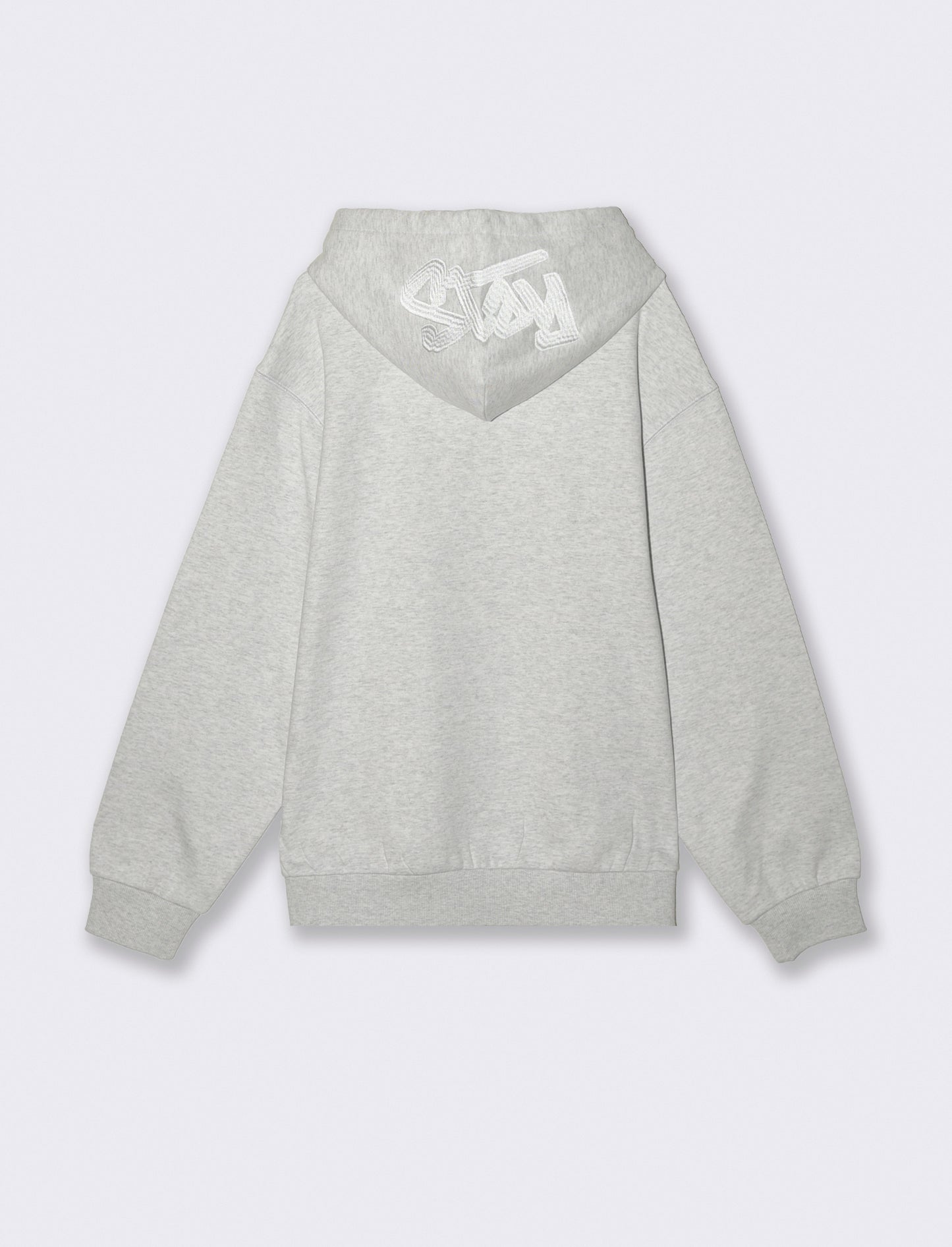 FELPA CON CAPPUCCIO E RICAMO - Grigio mel.