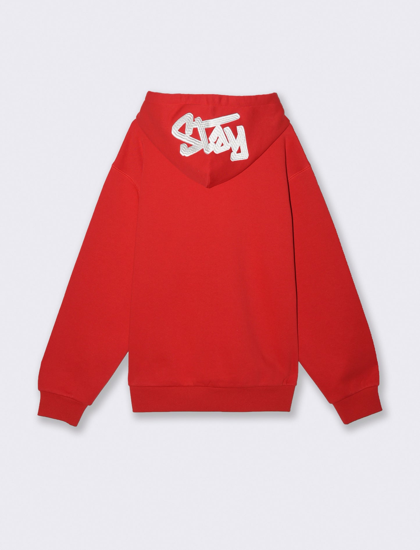FELPA CON CAPPUCCIO E RICAMO - Rosso