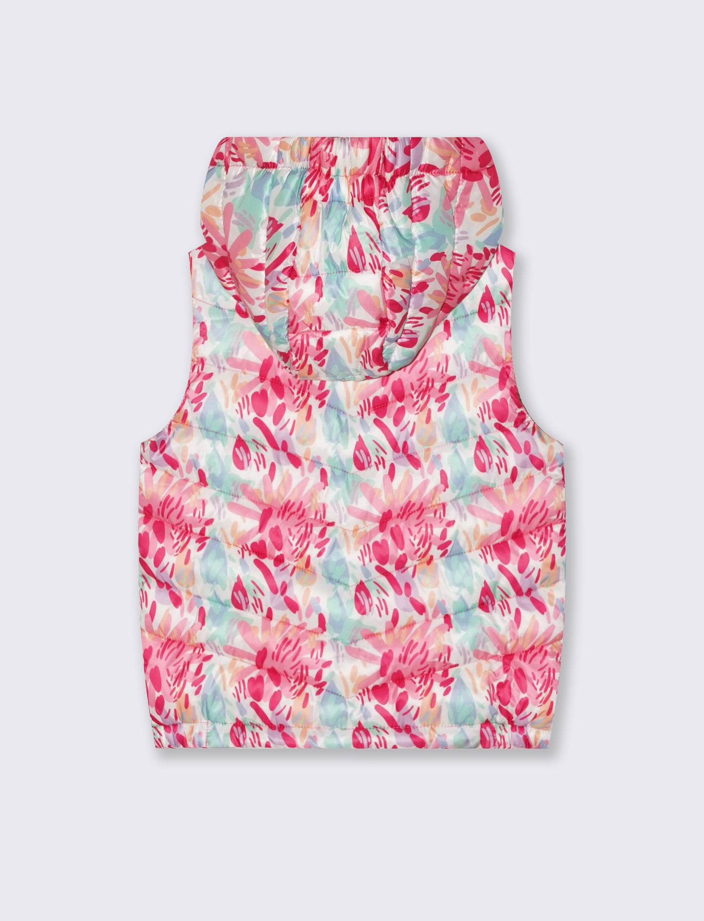Lightweight quilted vest with hood - Multicolor