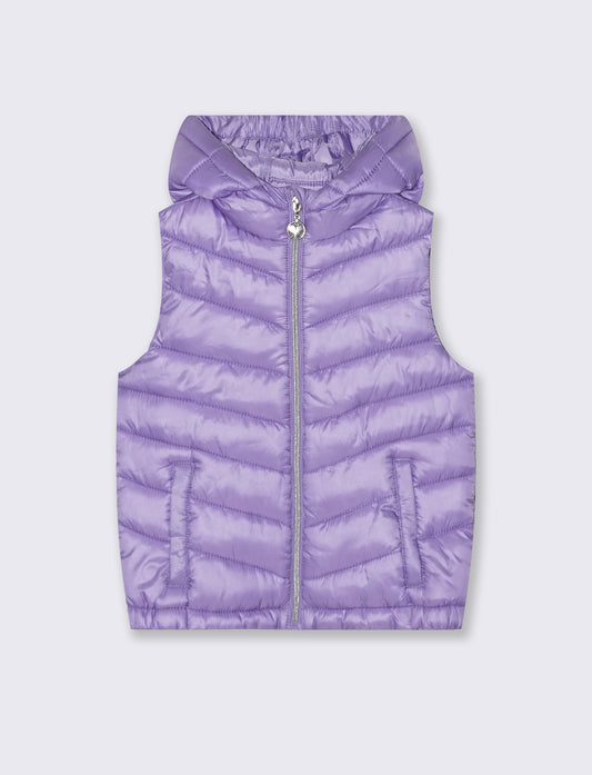 Gilet trapuntato leggero da bambina. - Lilla