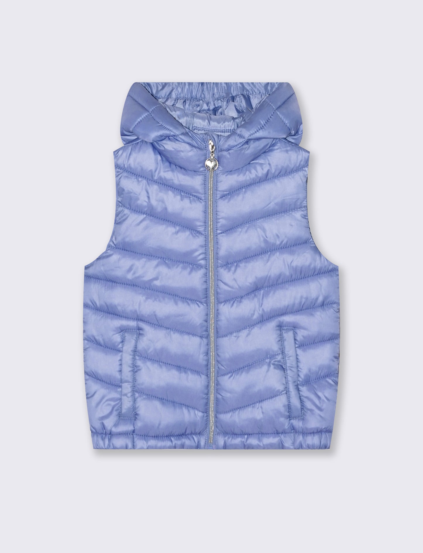 Gilet trapuntato leggero da bambina. - Azzurro